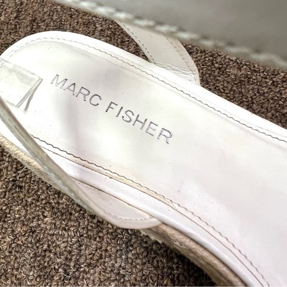 Marc Fisher Studded Espadrille Wedges Joyce White womens size 7 Boho platform. - Picture 6 of 11